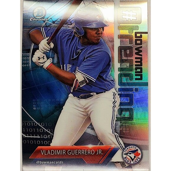 VLAD GUERRERO JR ROOKIE REFRACTOR 2018 BOWMAN CHROME TRENDING, TORONTO BLUE JAYS - Picture 3 of 3